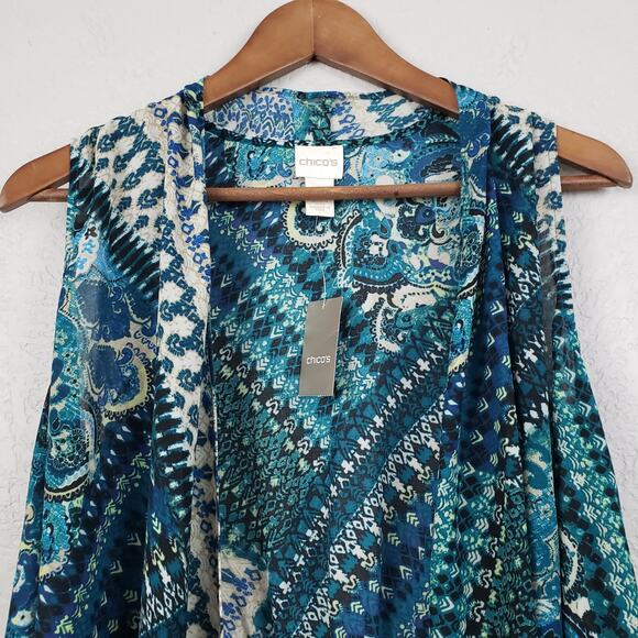 NEW! Chico's Darma Paisley Vest - 0 / S - Picture 2 of 4